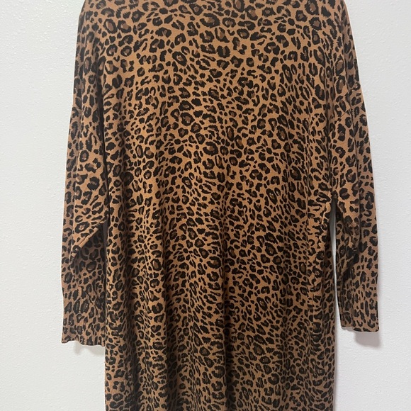 Terra & Sky Brown and Black liquid knit Leopard Cardigan 1X/16-18W - Picture 7 of 9